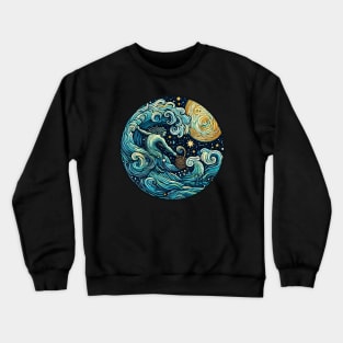 ZODIAC Aquarius - Astrological AQUARIUS - AQUARIUS - ZODIAC sign - Van Gogh style - 15 Crewneck Sweatshirt